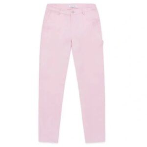 TEDDY FRESH Women's Carpenter Pants Sz 30 Pink Straight Leg Stretch Workwear EUC